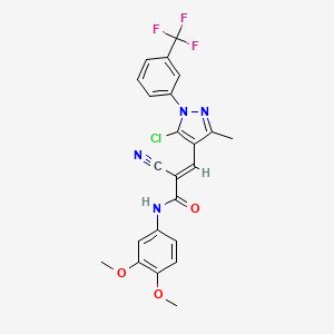 (E)-3-[5-chloro-3-methyl-1-[3-(trifluoromethyl)phenyl]pyrazol-4-yl]-2-cyano-N-(3,4-dimethoxyphenyl)prop-2-enamide