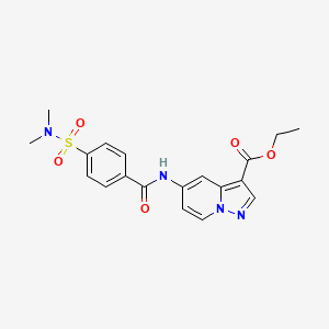 molecular formula C19H20N4O5S B2858924 ethyl 5-(4-(N,N-dimethylsulfamoyl)benzamido)pyrazolo[1,5-a]pyridine-3-carboxylate CAS No. 1396851-00-5