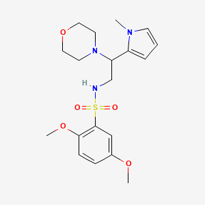 molecular formula C19H27N3O5S B2858925 2,5-dimethoxy-N-(2-(1-methyl-1H-pyrrol-2-yl)-2-morpholinoethyl)benzenesulfonamide CAS No. 1049470-32-7