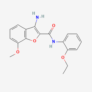 molecular formula C18H18N2O4 B2858926 3-amino-N-(2-ethoxyphenyl)-7-methoxybenzofuran-2-carboxamide CAS No. 1787905-36-5