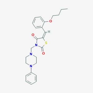molecular formula C25H29N3O3S B285893 5-(2-Butoxybenzylidene)-3-[(4-phenyl-1-piperazinyl)methyl]-1,3-thiazolidine-2,4-dione 