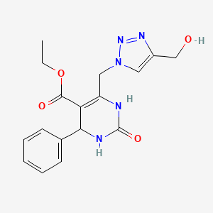 Ethyl 6-[[4-(hydroxymethyl)triazol-1-yl]methyl]-2-oxo-4-phenyl-3,4-dihydro-1H-pyrimidine-5-carboxylate