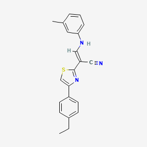 (E)-2-(4-(4-ethylphenyl)thiazol-2-yl)-3-(m-tolylamino)acrylonitrile
