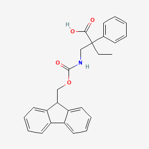 molecular formula C26H25NO4 B2858941 2-[(9H-Fluoren-9-ylmethoxycarbonylamino)methyl]-2-phenylbutanoic acid CAS No. 2138223-11-5