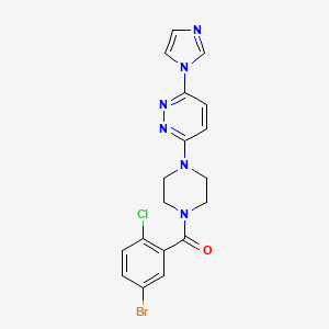 molecular formula C18H16BrClN6O B2858942 (4-(6-(1H-imidazol-1-yl)pyridazin-3-yl)piperazin-1-yl)(5-bromo-2-chlorophenyl)methanone CAS No. 1351591-78-0