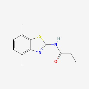 molecular formula C12H14N2OS B2858946 N-(4,7-dimethyl-1,3-benzothiazol-2-yl)propanamide CAS No. 839695-93-1