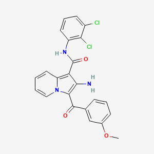 molecular formula C23H17Cl2N3O3 B2858953 2-amino-N-(2,3-dichlorophenyl)-3-(3-methoxybenzoyl)indolizine-1-carboxamide CAS No. 903344-82-1