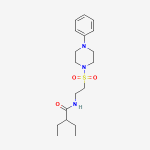 molecular formula C18H29N3O3S B2858958 2-ethyl-N-(2-((4-phenylpiperazin-1-yl)sulfonyl)ethyl)butanamide CAS No. 897611-62-0