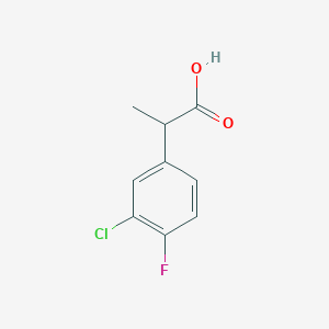 molecular formula C9H8ClFO2 B2858960 2-(3-Chloro-4-fluorophenyl)propanoic acid CAS No. 1368552-34-4