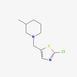 molecular formula C10H15ClN2S B2858968 1-[(2-Chloro-1,3-thiazol-5-yl)methyl]-3-methylpiperidine CAS No. 478064-79-8