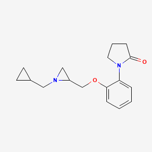 molecular formula C17H22N2O2 B2858976 1-[2-[[1-(Cyclopropylmethyl)aziridin-2-yl]methoxy]phenyl]pyrrolidin-2-one CAS No. 2418676-17-0