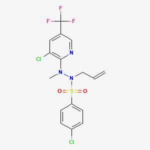 molecular formula C16H14Cl2F3N3O2S B2858979 N-allyl-4-chloro-N'-[3-chloro-5-(trifluoromethyl)-2-pyridinyl]-N'-methylbenzenesulfonohydrazide CAS No. 321433-35-6