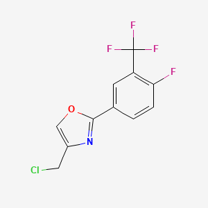 molecular formula C11H6ClF4NO B2858983 4-(氯甲基)-2-[4-氟-3-(三氟甲基)苯基]-1,3-恶唑 CAS No. 1283294-73-4