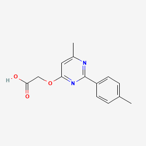 molecular formula C14H14N2O3 B2858988 {[6-Methyl-2-(4-methylphenyl)pyrimidin-4-yl]oxy}acetic acid CAS No. 1239776-00-1