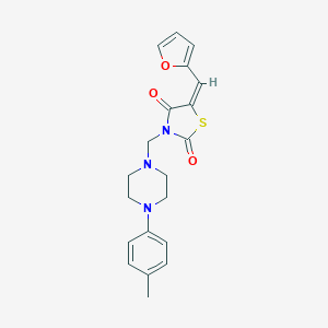 molecular formula C20H21N3O3S B285899 5-(2-Furylmethylene)-3-{[4-(4-methylphenyl)-1-piperazinyl]methyl}-1,3-thiazolidine-2,4-dione 