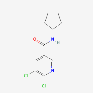 molecular formula C11H12Cl2N2O B2858996 5,6-dichloro-N-cyclopentylpyridine-3-carboxamide CAS No. 1016744-99-2