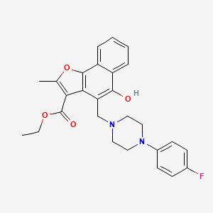 molecular formula C27H27FN2O4 B2858997 4-((4-(4-氟苯基)哌嗪-1-基)甲基)-5-羟基-2-甲基萘并[1,2-b]呋喃-3-羧酸乙酯 CAS No. 379252-47-8