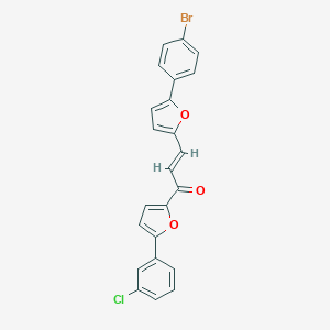 molecular formula C23H14BrClO3 B285900 3-[5-(4-Bromophenyl)-2-furyl]-1-[5-(3-chlorophenyl)-2-furyl]-2-propen-1-one 