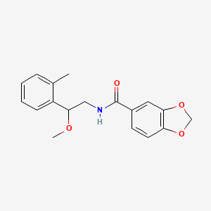 molecular formula C18H19NO4 B2859005 N-(2-methoxy-2-(o-tolyl)ethyl)benzo[d][1,3]dioxole-5-carboxamide CAS No. 1797892-47-7