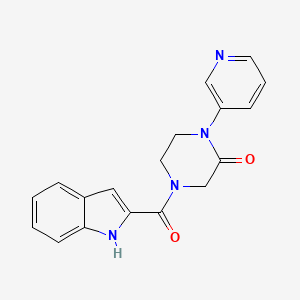 molecular formula C18H16N4O2 B2859008 4-(1H-indole-2-carbonyl)-1-(pyridin-3-yl)piperazin-2-one CAS No. 2097888-97-4