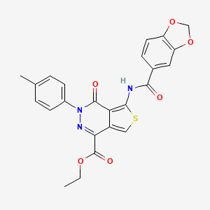 Ethyl 5-(benzo[d][1,3]dioxole-5-carboxamido)-4-oxo-3-(p-tolyl)-3,4-dihydrothieno[3,4-d]pyridazine-1-carboxylate