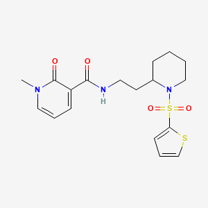1-methyl-2-oxo-N-(2-(1-(thiophen-2-ylsulfonyl)piperidin-2-yl)ethyl)-1,2-dihydropyridine-3-carboxamide