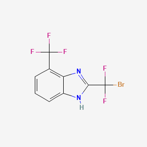 molecular formula C9H4BrF5N2 B2859012 2-[溴(二氟)甲基]-4-(三氟甲基)-1H-苯并咪唑 CAS No. 1353778-48-9
