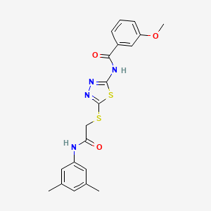 molecular formula C20H20N4O3S2 B2859020 N-(5-((2-((3,5-dimethylphenyl)amino)-2-oxoethyl)thio)-1,3,4-thiadiazol-2-yl)-3-methoxybenzamide CAS No. 392296-35-4