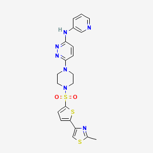 molecular formula C21H21N7O2S3 B2859025 6-(4-((5-(2-methylthiazol-4-yl)thiophen-2-yl)sulfonyl)piperazin-1-yl)-N-(pyridin-3-yl)pyridazin-3-amine CAS No. 1219903-58-8