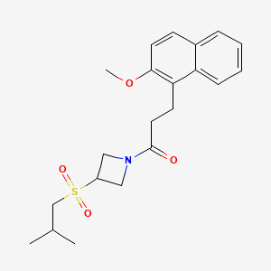 molecular formula C21H27NO4S B2859029 1-(3-(异丁磺酰)氮杂环丁-1-基)-3-(2-甲氧基萘-1-基)丙-1-酮 CAS No. 1797086-55-5