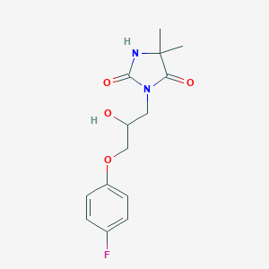 molecular formula C14H17FN2O4 B285903 3-[3-(4-Fluorophenoxy)-2-hydroxypropyl]-5,5-dimethyl-2,4-imidazolidinedione 