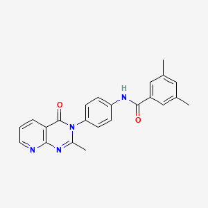 molecular formula C23H20N4O2 B2859032 3,5-二甲基-N-[4-(2-甲基-4-氧代吡啶并[2,3-d]嘧啶-3-基)苯基]苯甲酰胺 CAS No. 1003555-74-5