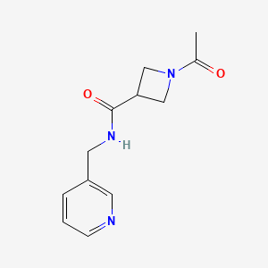 molecular formula C12H15N3O2 B2859038 1-乙酰基-N-(吡啶-3-基甲基)氮杂环丁-3-甲酰胺 CAS No. 1396686-78-4