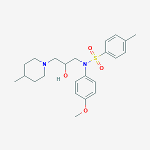 molecular formula C23H32N2O4S B285904 N-[2-hydroxy-3-(4-methyl-1-piperidinyl)propyl]-N-(4-methoxyphenyl)-4-methylbenzenesulfonamide 