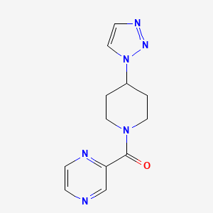 molecular formula C12H14N6O B2859041 (4-(1H-1,2,3-三唑-1-基)哌啶-1-基)(吡嗪-2-基)甲酮 CAS No. 1798489-53-8