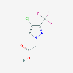 molecular formula C6H4ClF3N2O2 B2859044 2-[4-Chloro-3-(trifluoromethyl)pyrazolyl]acetic acid CAS No. 1006446-52-1