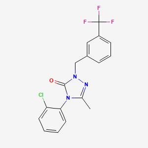 molecular formula C17H13ClF3N3O B2859053 4-(2-氯苯基)-5-甲基-2-[3-(三氟甲基)苄基]-2,4-二氢-3H-1,2,4-三唑-3-酮 CAS No. 861205-97-2