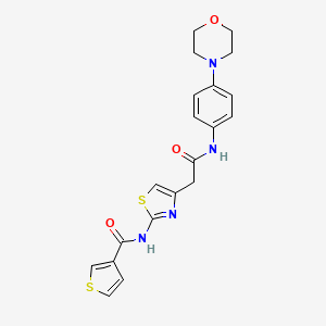 molecular formula C20H20N4O3S2 B2859055 N-(4-(2-((4-吗啉苯基)氨基)-2-氧代乙基)噻唑-2-基)噻吩-3-甲酰胺 CAS No. 1207032-54-9