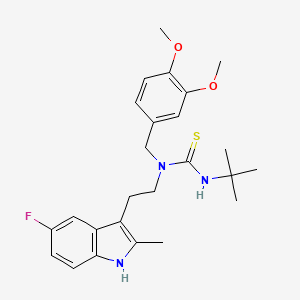 molecular formula C25H32FN3O2S B2859057 3-tert-butyl-1-[(3,4-dimethoxyphenyl)methyl]-1-[2-(5-fluoro-2-methyl-1H-indol-3-yl)ethyl]thiourea CAS No. 686751-73-5