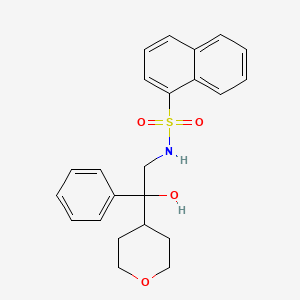 molecular formula C23H25NO4S B2859059 N-(2-hydroxy-2-phenyl-2-(tetrahydro-2H-pyran-4-yl)ethyl)naphthalene-1-sulfonamide CAS No. 2034258-76-7