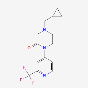 molecular formula C14H16F3N3O B2859060 4-(Cyclopropylmethyl)-1-[2-(trifluoromethyl)pyridin-4-yl]piperazin-2-one CAS No. 2380094-75-5