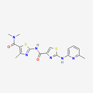 N-(5-(dimethylcarbamoyl)-4-methylthiazol-2-yl)-2-((6-methylpyridin-2-yl)amino)thiazole-4-carboxamide