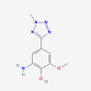 molecular formula C9H11N5O2 B2859073 2-amino-6-methoxy-4-(2-methyl-2H-tetrazol-5-yl)phenol CAS No. 1243973-58-1
