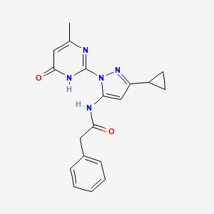 N-(3-cyclopropyl-1-(4-methyl-6-oxo-1,6-dihydropyrimidin-2-yl)-1H-pyrazol-5-yl)-2-phenylacetamide