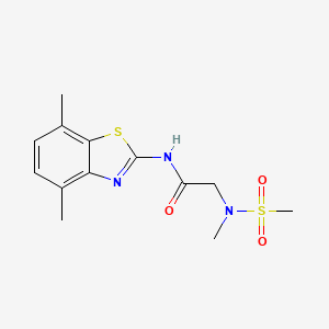 molecular formula C13H17N3O3S2 B2859090 N-(4,7-dimethylbenzo[d]thiazol-2-yl)-2-(N-methylmethylsulfonamido)acetamide CAS No. 1171567-07-9