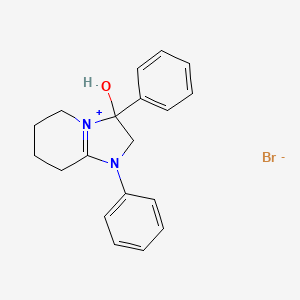 molecular formula C19H21BrN2O B2859099 3-Hydroxy-1,3-diphenyl-2,3,5,6,7,8-hexahydroimidazo[1,2-a]pyridin-1-ium bromide CAS No. 1106749-52-3