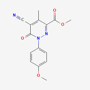 B2859105 Methyl 5-cyano-1-(4-methoxyphenyl)-4-methyl-6-oxo-1,6-dihydro-3-pyridazinecarboxylate CAS No. 339018-17-6