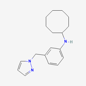 molecular formula C18H25N3 B2859112 N-{3-[(1H-吡唑-1-基)甲基]苯基}环辛胺 CAS No. 1157287-96-1