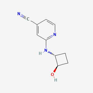 molecular formula C10H11N3O B2859121 2-[[(1R,2R)-2-Hydroxycyclobutyl]amino]pyridine-4-carbonitrile CAS No. 1844203-80-0
