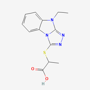 2-[(9-Ethyl-9H-[1,2,4]triazolo[4,3-a]benzimidazol-3-yl)thio]propanoic acid
